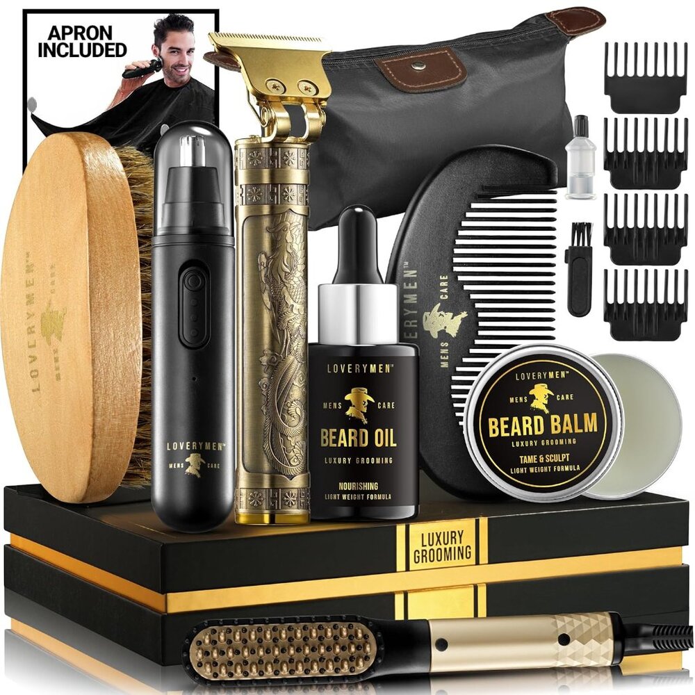 15pc Grooming Beard Kit Beard Trimmer, Nose Hair Trimmer, Hair Straightener